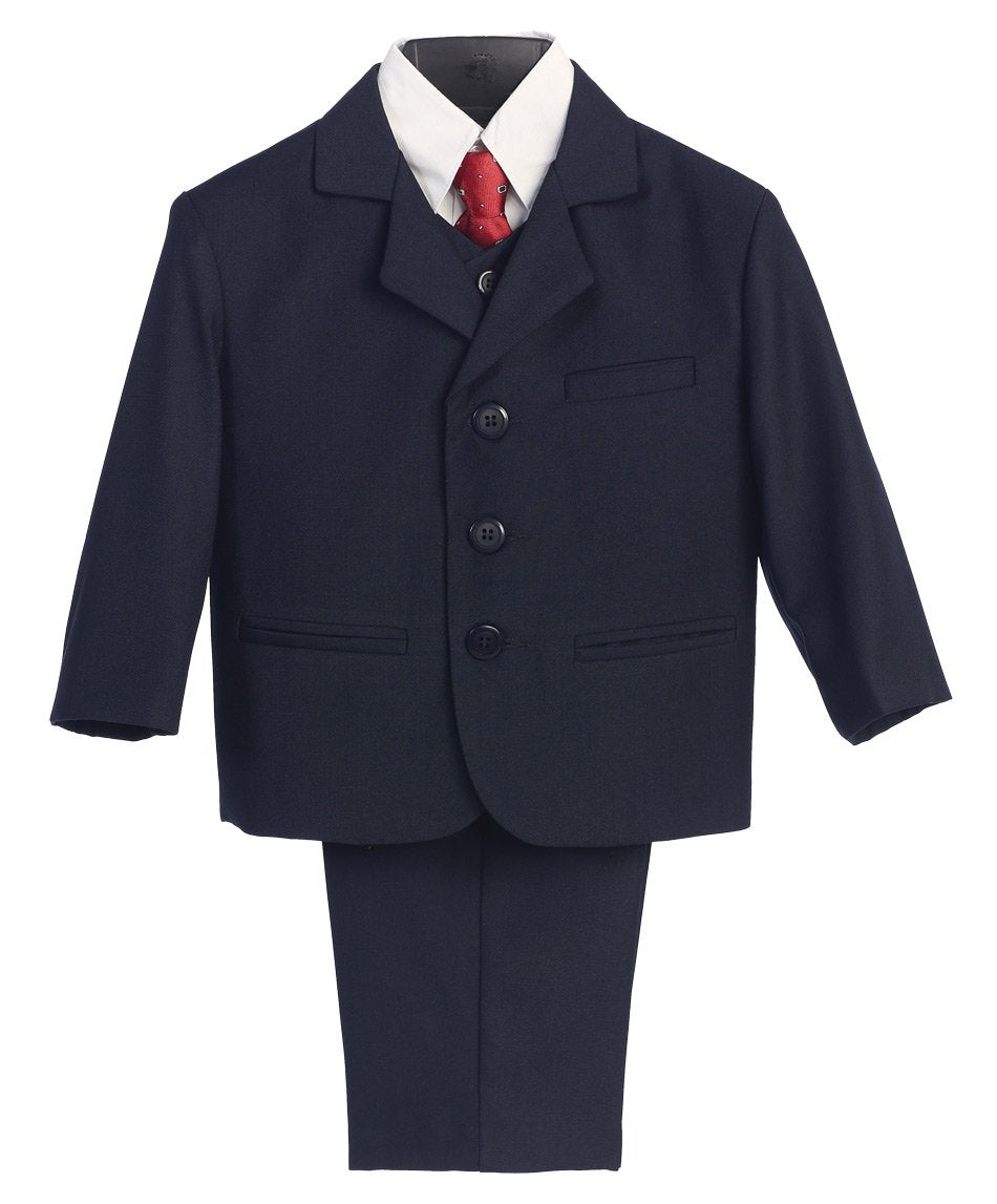 5 Piece Navy Blue Suit With Shirt, Vest, And Tie - Size L (12 Month) – Cutebabyb WBBAPB0030XH76O