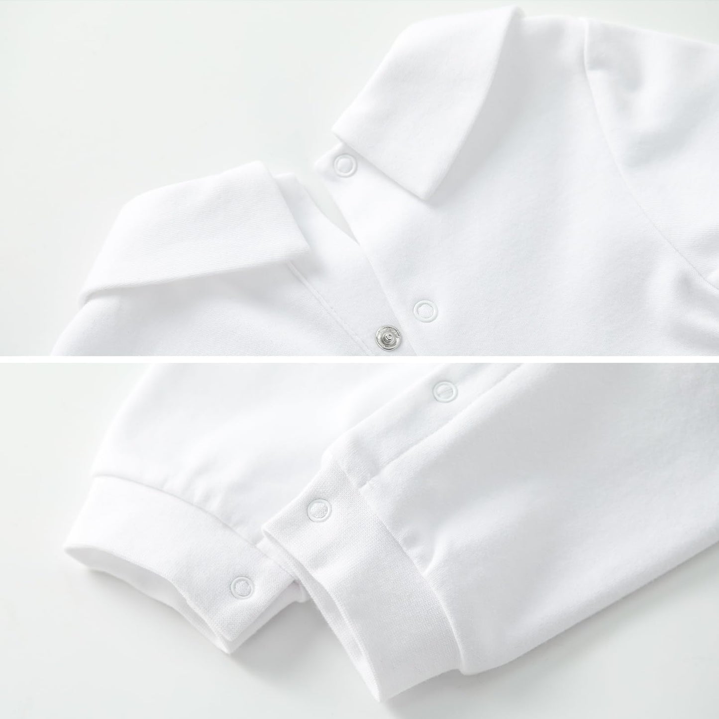 Pureborn Baby Boys Baptism Outfits Long Sleeve Christening Romper Organic Cotton Jumpsuit With Bonnet And Bib 3 Pcs White 3-6 Mo
