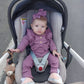 Kulcerry Newborn Infant Baby Girl Clothes Solid Color Bow Ribbed Long Sleeve Romper Pants Headband Outfits Set (Purple,Newborn)