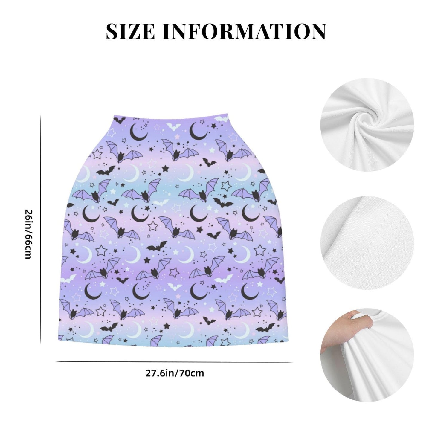 Halloween Bat Car Seat Covers Baby Multi-Use Moon Star Car Seat Canopy Carrier Cover, Breathable Breastfeeding Cover Boys & Girl