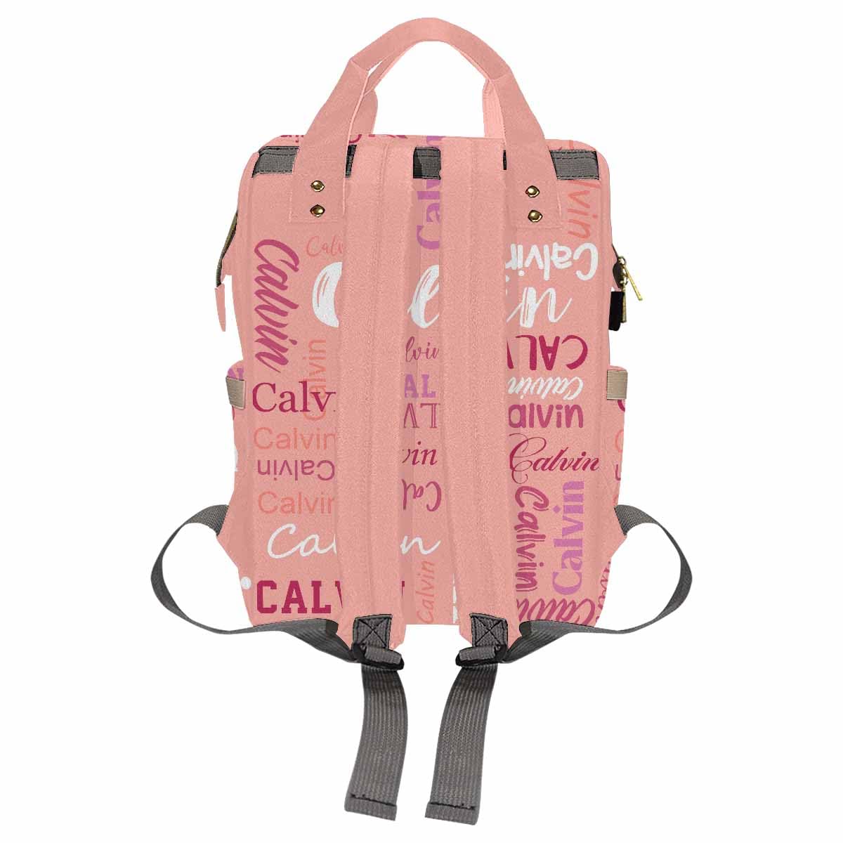 Artsadd Custom Name Diaper Bag Mommy Nappy Bags, Personalized Pink Monogram Handbags Large Capacity Multi-Function Nursing Bags
