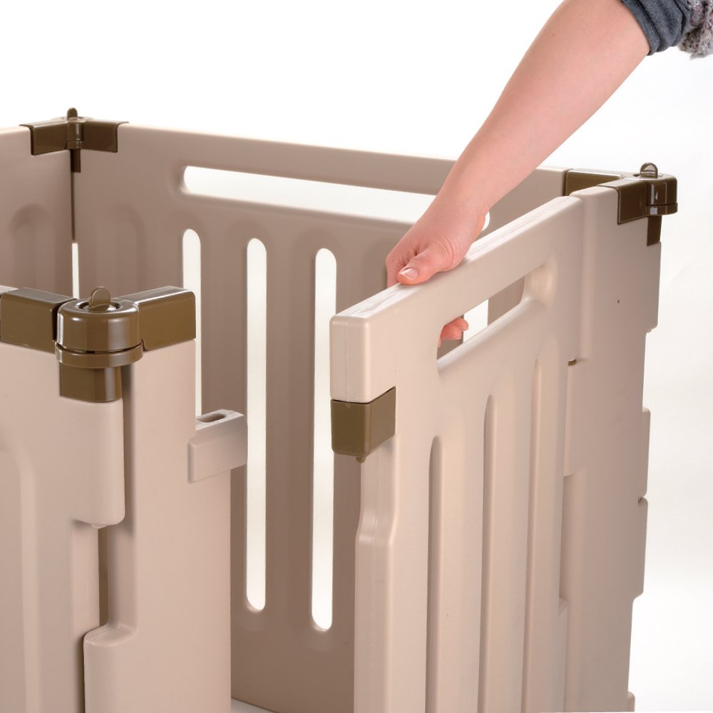 Convertible Indoor/Outdoor Pet Playpen 6 Panel Soft Tan/Mocha 63.8' X 33.1' X 36' (3 Pack)