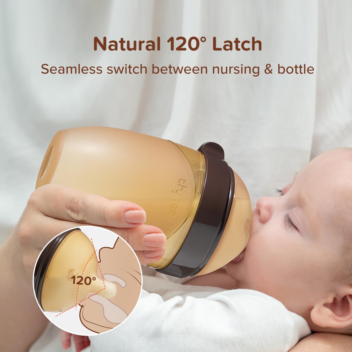 Thyseed Silicone Baby Bottles With Straw And Handle That Mimic Breastfeeding For Breastfed Babies Who Refuses Bottle Toddler Boy