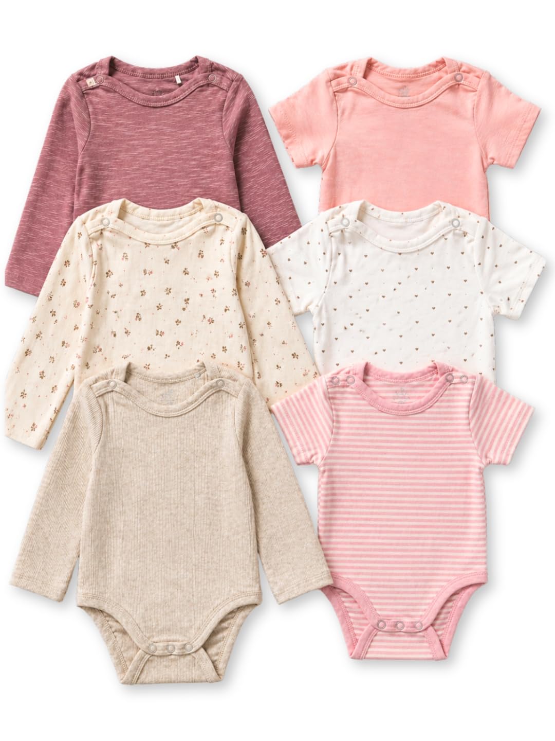 Tuddybuddy Baby Girls Cotton Multi Color Romper/Bodysuit (Pack Of 63 Half Sleeves & 3 Full Sleeves Romper, 1218 Months Baby Gi