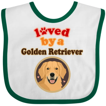 Inktastic Golden Retriever Dog Lover Baby Bib White And Green 391Af