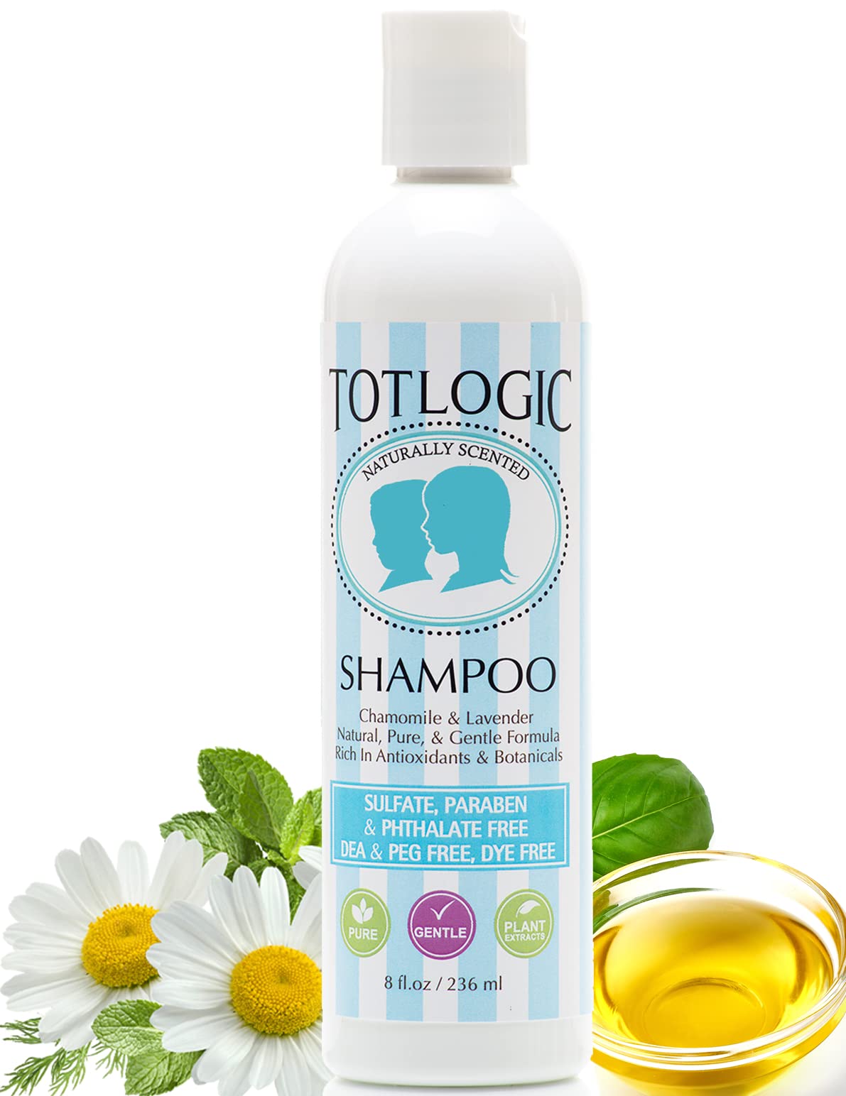 Totlogic Sulfate Free Kids Shampoo - 8 Oz Original Scent - Gentle And Paraben Free Non-Toxic Plant Based Formula Safe For Babies