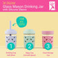 Elk And Friends Kids & Toddler Cups  The Original Glass Mason Jars 8 Oz With Silicone Straws With Stoppers  Smoothie Cups  Spill