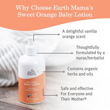 Earth Mama Sweet Orange Baby Lotion | Moisturizing Body Lotion For Dry Skin, Newborn Baby Lotion Sensitive Skin Care, Face Lotio