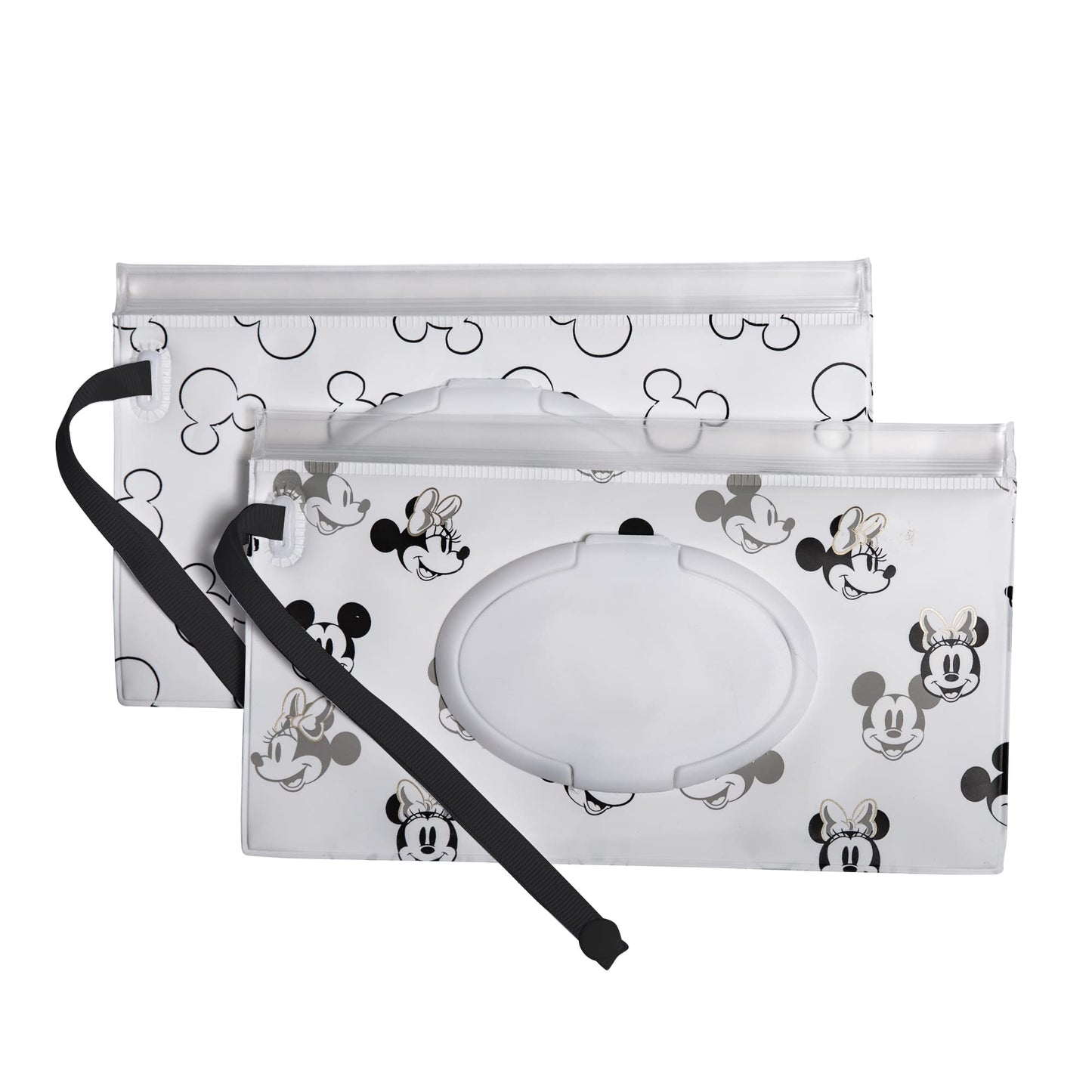 Disney Baby By J.L. Childress Reusable Wet Wipes Case, 2-Pack - Refillable Wipes Holder - Disney World Travel Essential - Includ