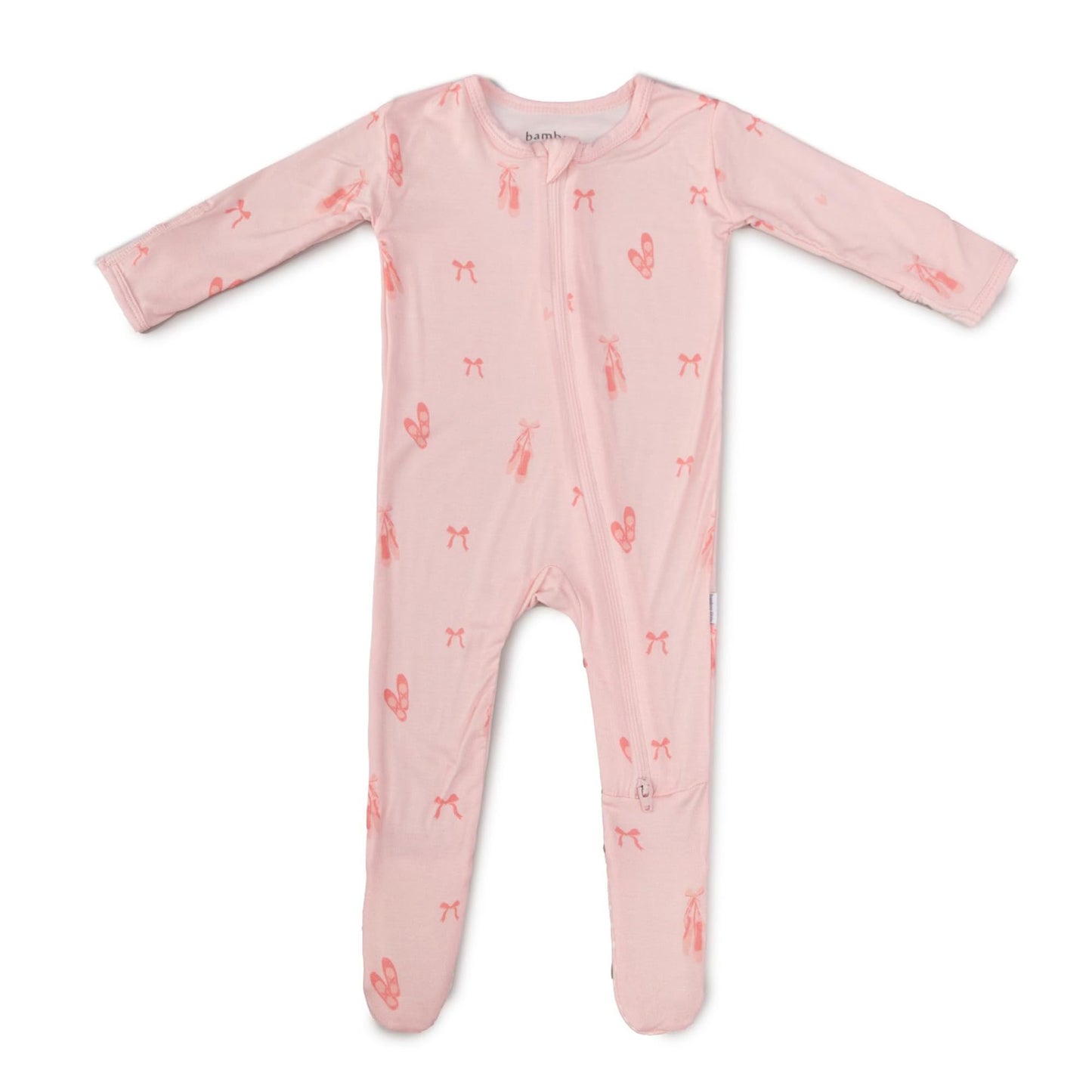 Ballerina Footie For Baby, 0-3 Months - 95% Viscose Made From Bamboo, 5% Spandex - Imported (Ballerina Footie)