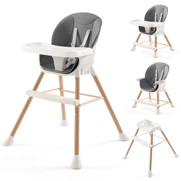 Xhakchik 6-In-1 Convertible High Chair For Babies & Toddlers, Baby Feeding Chair With Adjustable Legs & Double Dishwasher Safe T