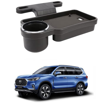 Oshotto (FT04) Foldable Car Auto Headrest Rear Back Seat Table Drink Food Cup Tray Holder Compatible with MG Gloster  Black