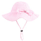 Baby Girl Sun Hat With Upf 50+ Outdoor Adjustable Beach Hat With Wide Brim Bucket Hats (12-24 Months, Pink-Stripe Printing)