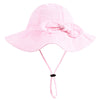Baby Girl Sun Hat With Upf 50+ Outdoor Adjustable Beach Hat With Wide Brim Bucket Hats (12-24 Months, Pink-Stripe Printing)