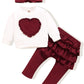 Nzrvaws 2T Girl Clothes Baby 3T Toddler Girl Outfit Love Heart Sweater Long Pant Clothing For Infant Girl