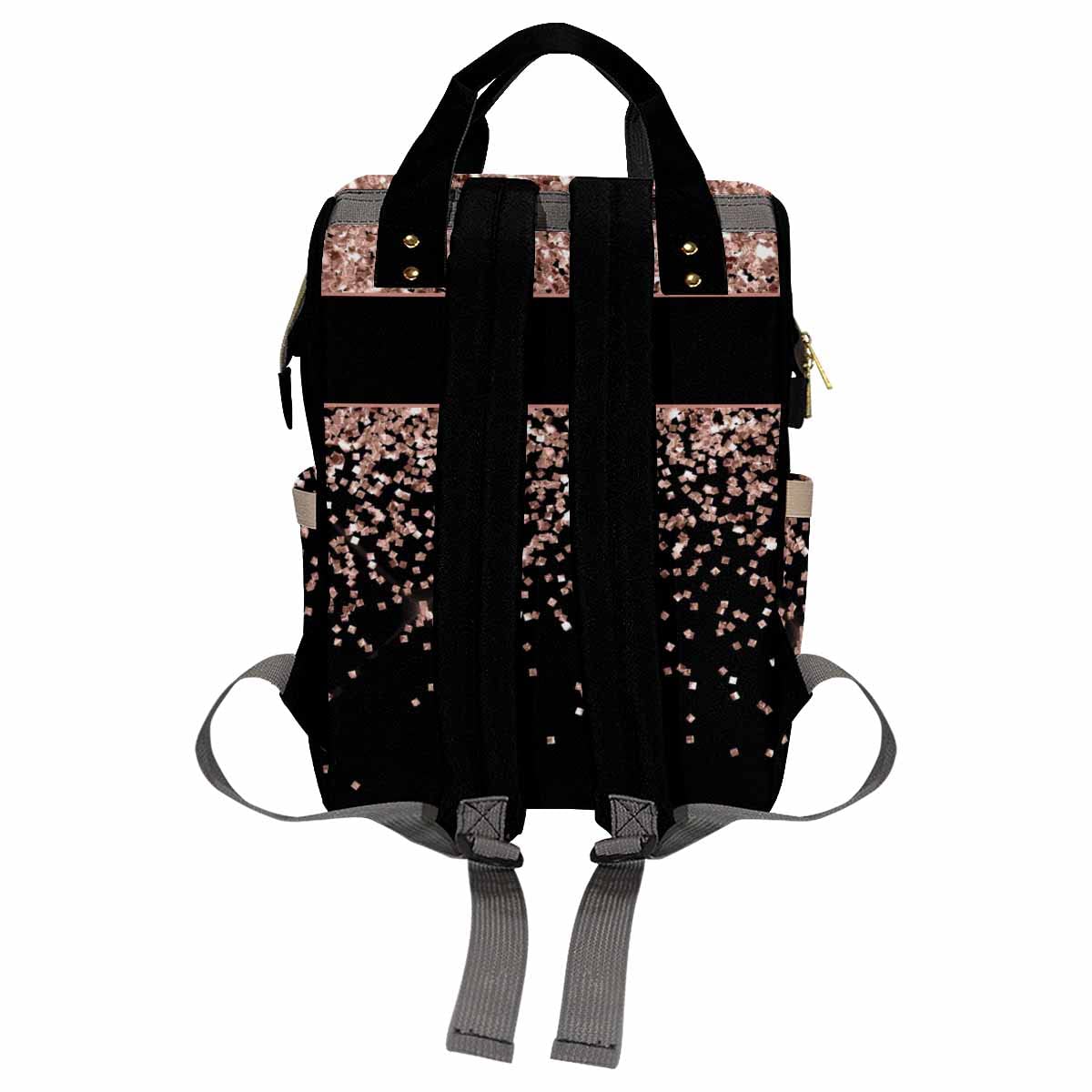 Artsadd Personalized Baby Bag Large Capacity Diaper Bags, Pink Glitter Dot Daypack Custom Name Backpack Casual Daypack Bag Nappy