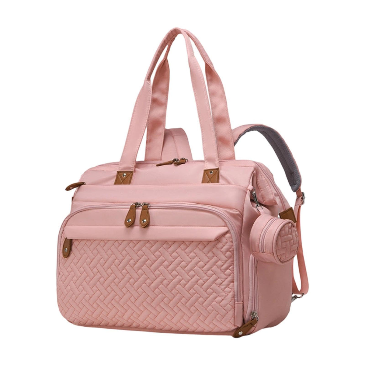 URJIX Baby Travel Bag Pacifier Case with Stroller Straps Women Diaper Bag Backpack Pink