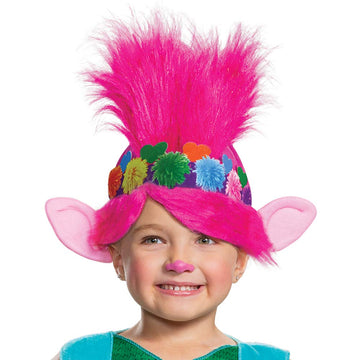 Poppy Troll Costume, Trolls World Tour Rainbow Poppy Costume For Kids With Headpiece, Deluxe Size Medium (7-8)