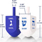 Zion Judaica Extra Large Hanukkah Wooden Dreidels In A Giftable Box 3' Blue & White Wood Dreidles With English Translation & Tr