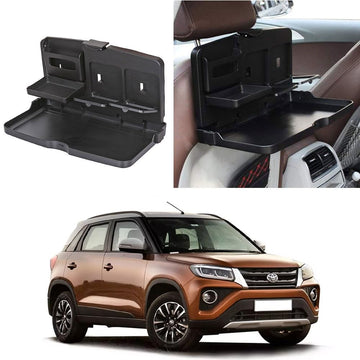 Oshotto (FT02) Car Backseat Food Travel Dining Meal & Snaks Tray & Cup Holder Compatible with Toyota Urban Cruiser (Black)  1 