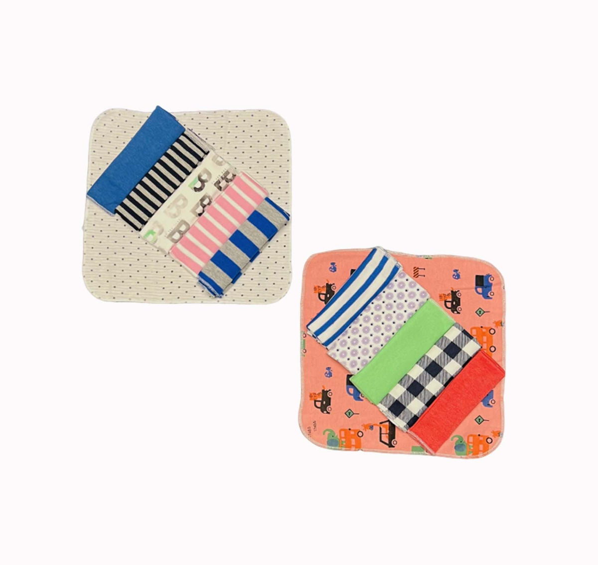 Infantbond Baby Wash Cloth | Face Napkin | 100% Super Soft Cotton | Wipe Cloth (Pack of 12)(23Cm*23Cm)(Colour & Designs May Vary
