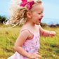 Wee Ones Girls' Valentines Day Grosgrain Hair Bow On Weestay No-Slip Clip, Valentine Heart Print, Mini, Pearl Pink