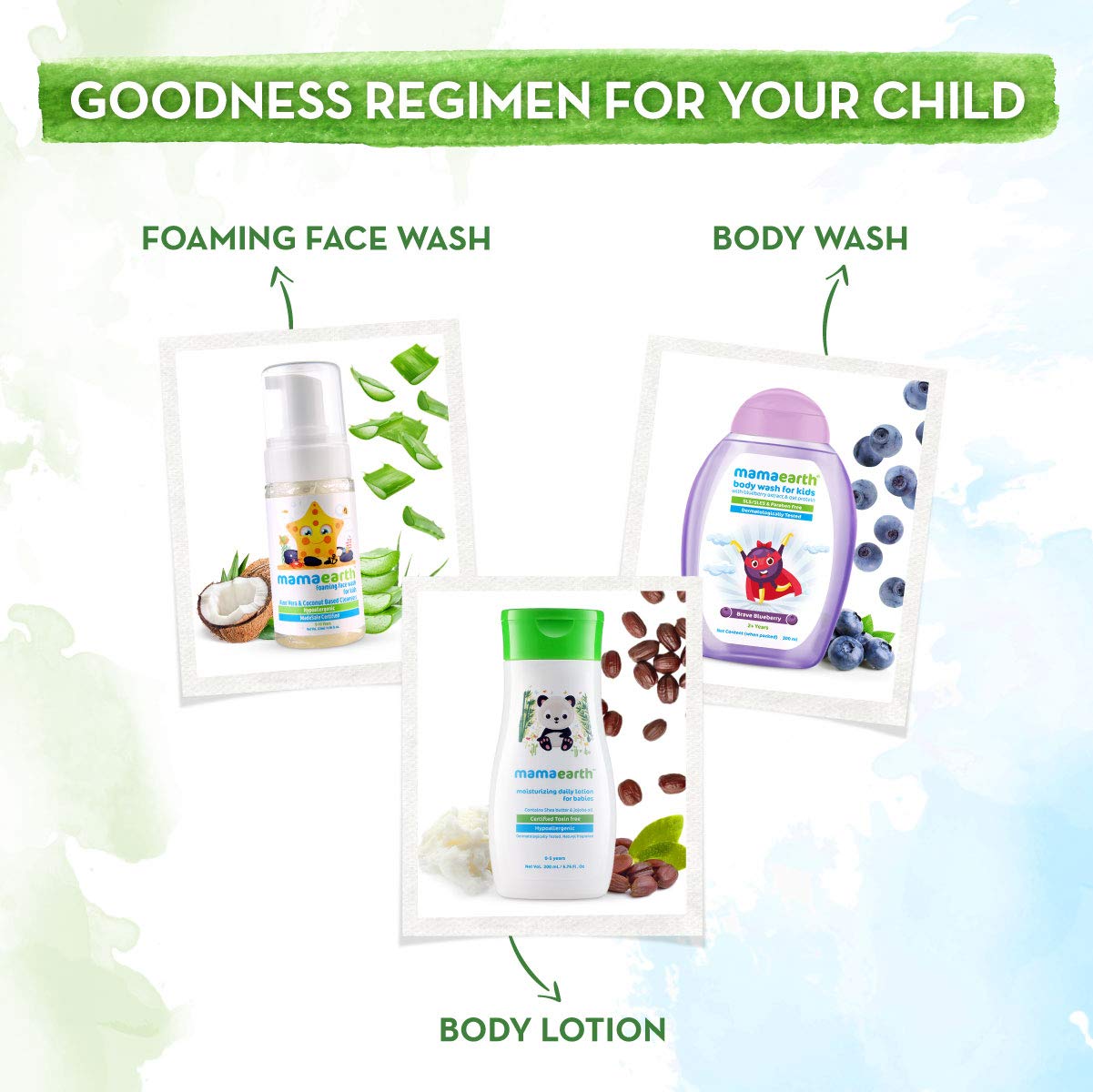 MAMAEARTH Brave Blueberry Kids Body Wash | Gently Cleanses Delicate Baby Skin | Fun Bathing with Fruity Essence | Tear Free & No