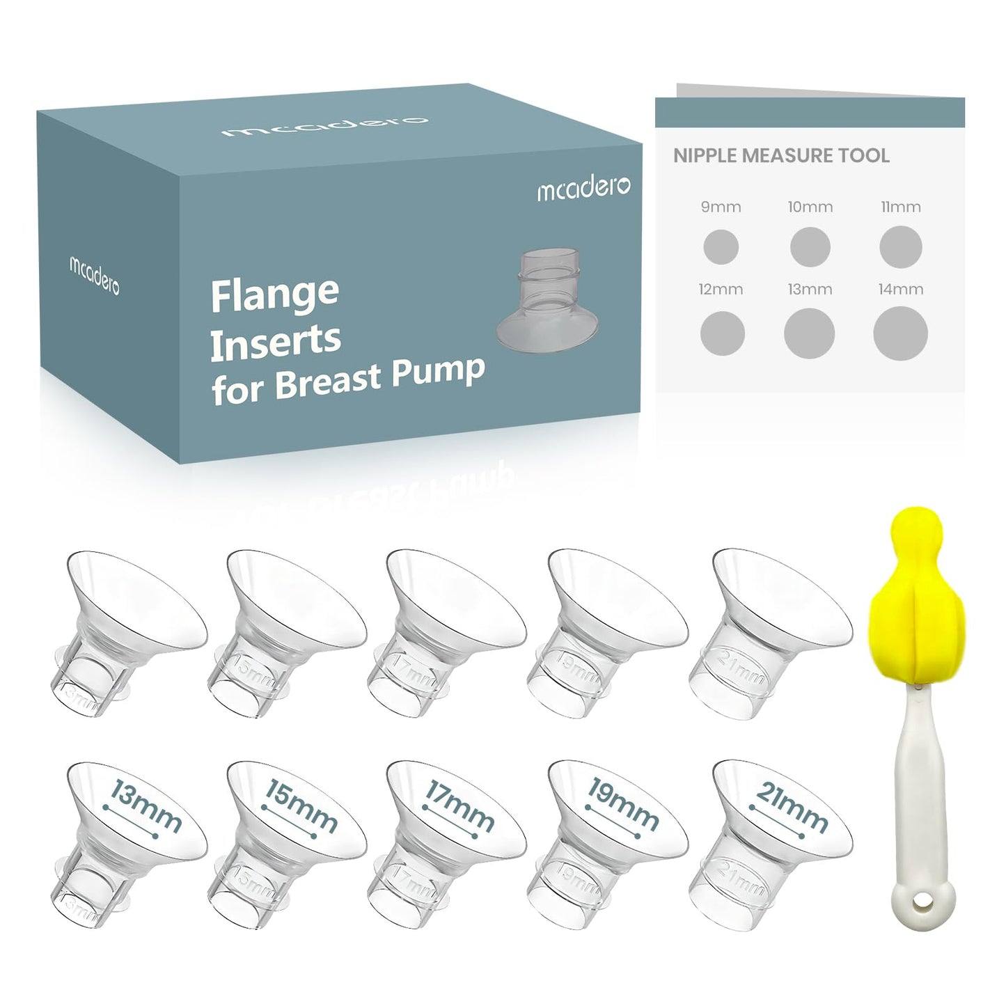 Flange Insert 10Pcs 13/15/17/19/21Mm For 24Mm Flanges/Shields Of Most Breast Pumps,Essential Flange Sizing Kit For Breast Pump R
