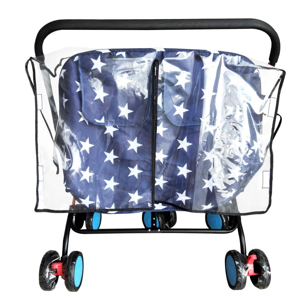 Weather Shield For Double Stroller Raincoat Universal Size Side By Side Baby Umbrella Stroller Rain Cover Scooter Twin Wind Shie