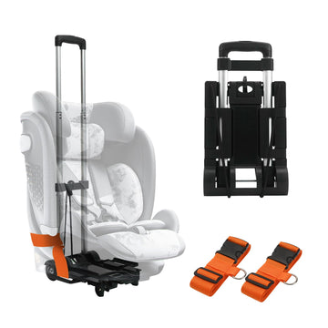 Vieshful Car Seat Travel Cart, Carseat Stroller Roller For Airport With 2 Straps, Car Seat Dolly Carrier, Folding Luggage Cart,