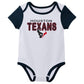 Outerstuff Nfl Newborn Baby And Infant Short Sleeve Bodysuit Variety 3-Pack - Houston Texans, 3-6M