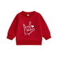 Baby Boy Valentines Day Outfit Love Crewneck Sweatshirt Letter Long Sleeve Shirt Pullover Tops Valentines Day Clothes (V-Red Lov
