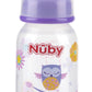 Nuby Printed Non-Drip Bottle, 4 Ounce, 1 Pack Of 1 Bottle, Colors May Vary