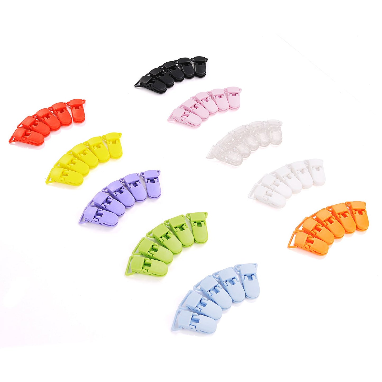 Lihao 50X Pacifier Clips Holders For Teething Toys Baby Blankets - 10 Colors