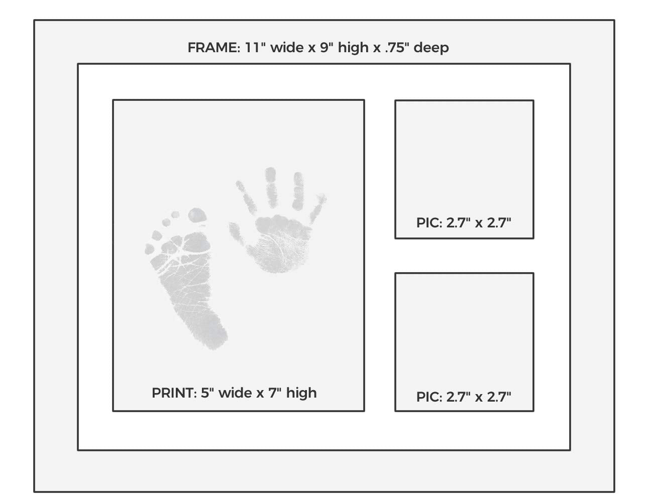 Ultimate Baby Ink Hand & Footprint Kit - Safe Ink Pad Stamp, Paper, Frame, & Stencil For Baby Shower, Registry, Newborn, New Mom