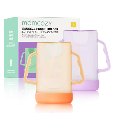 Momcozy Baby Pouch Holder No Squeeze, Baby Food & Juice Box Holder, Mess-Free, Easy Grip for Self-Feeding, BPA-Free & DEHP-Free,