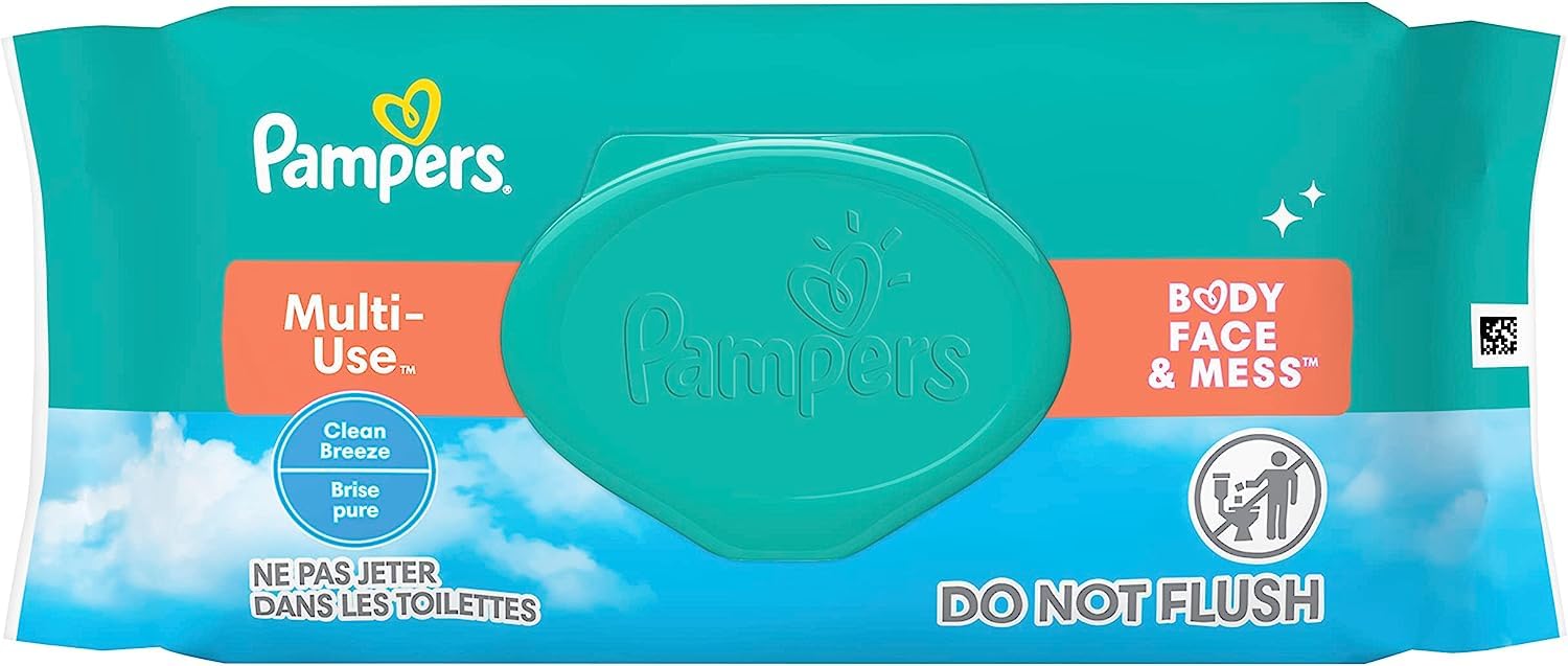 Pampers Multi Use Baby Wipes, Clean Breeze, Body, Face & Mess Wipes, 1 Flip-Top WBCBBB082QBNPJZ