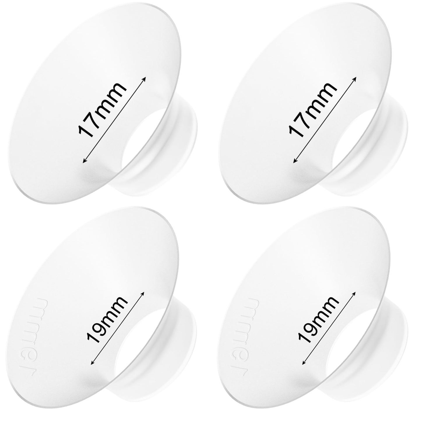 Gotocut Flange Inserts 17 Mm 19 Mm Compatible With For M5/M6/M9/V1 Pro/V2 Pro/V1/V2 Momcozy Breast Pump, Short Flange Insert For