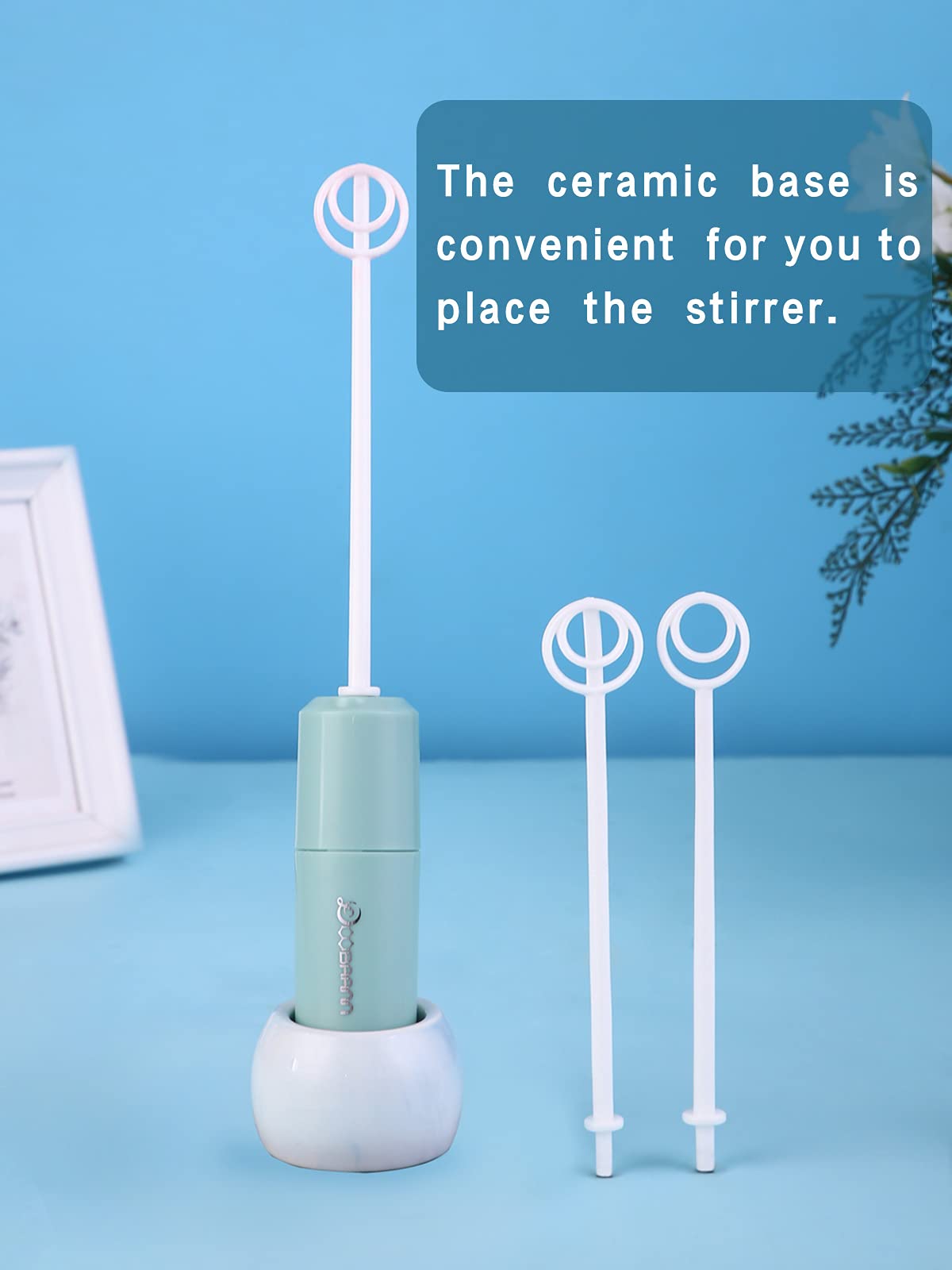 Doobaann Handheld Electric Formula Stirrer,Electric Milk Frothers,Handheld Drink Mixer (Blue)