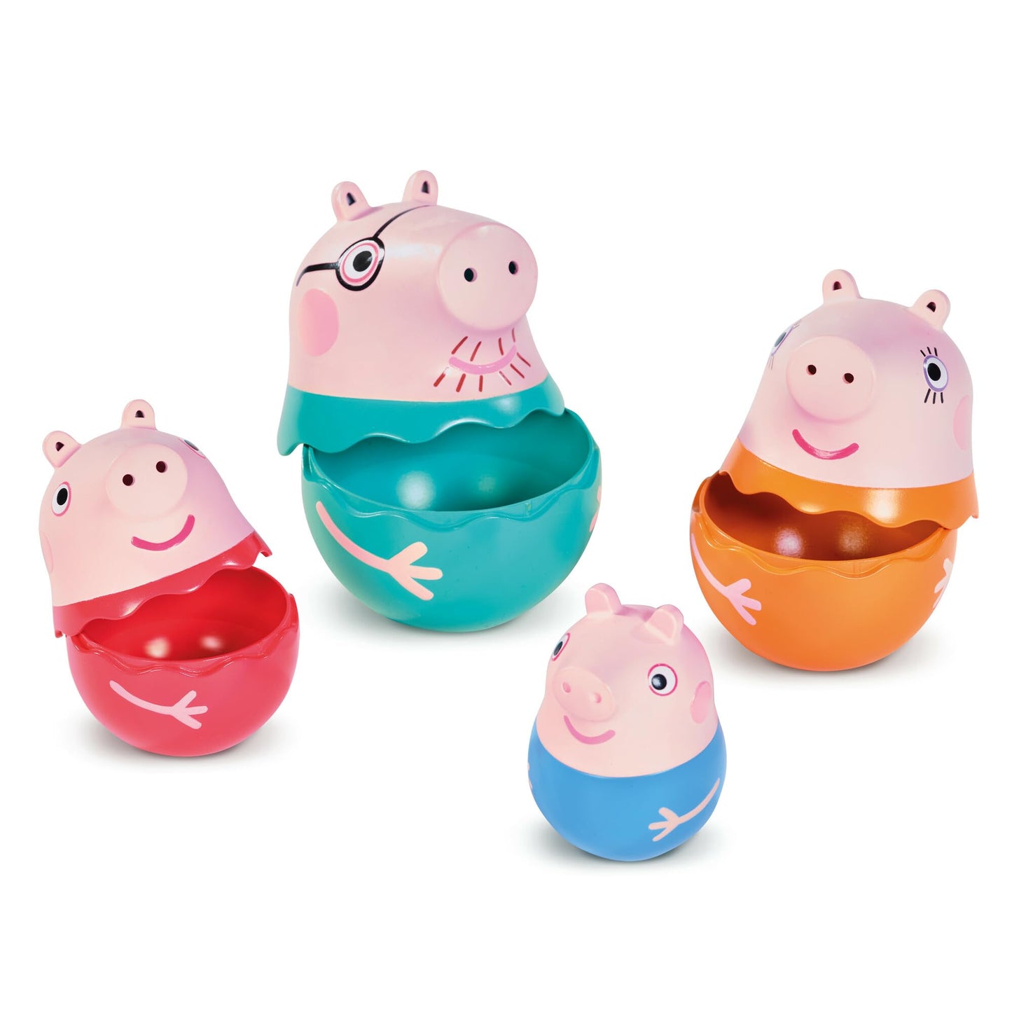 Toomies Peppa Pig Nesting Family - Includes Peppa Pig, Mummy Pig, Daddy Pig and Rattling George - Sorting and Pouring Toddler Ba
