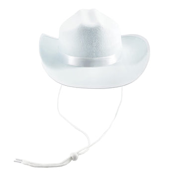 The Dreidel Company Cowboy Hat Western Hat, Dress Up Costume Clothes For Kids, Pretend Play, Party Favors (White Cowboy Hat)