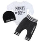 Baby Boy Clothes 0-3 Months Mama 'S Boy Outfits Long Sleeve Romper+ Little Man Pants+Hat 3Pcs Fall Clothing Sets