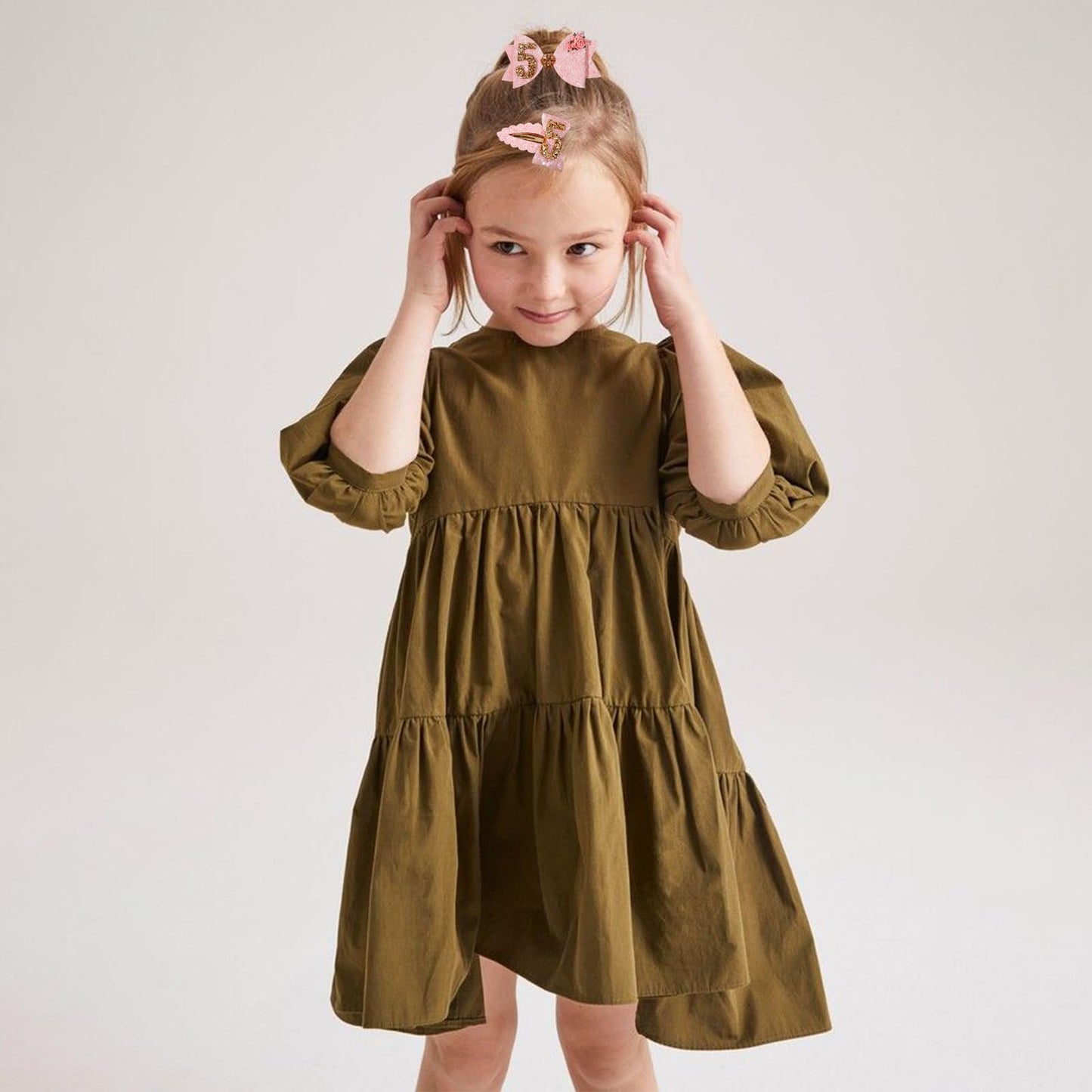 5Th Birthday For Pink Bow Hair Clips - Five Years Old Birthday Party Decorations For Girls,Pink Glitter Bow Hair Clips,Baby Girl