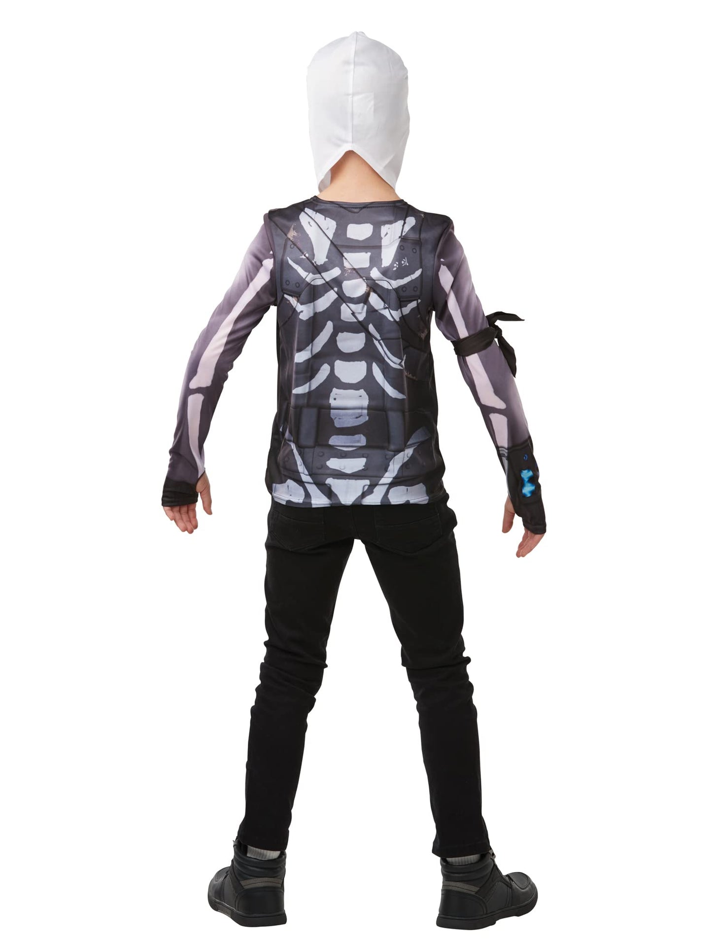 Rubies Fortnite Skull Trooper Teen Costume Top & Hood - 13-14 yrs Black