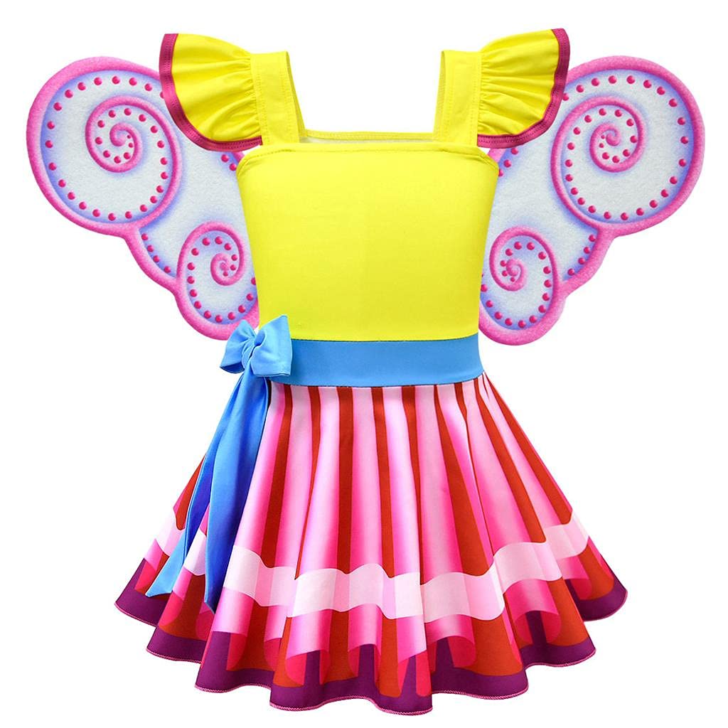 Dressy Daisy Fancy Fairy Costumes Dress Up Set With Butterfly Wings For Little Girls Halloween Birthday Party Outfits Size 6 Yel
