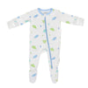 Soft Bamboo Viscose Footies, 2-Way Zipper, Unisex, 6-9 Months, Dinosaur, 95% Viscose Made From Bamboo, 5% Spandex - Imported