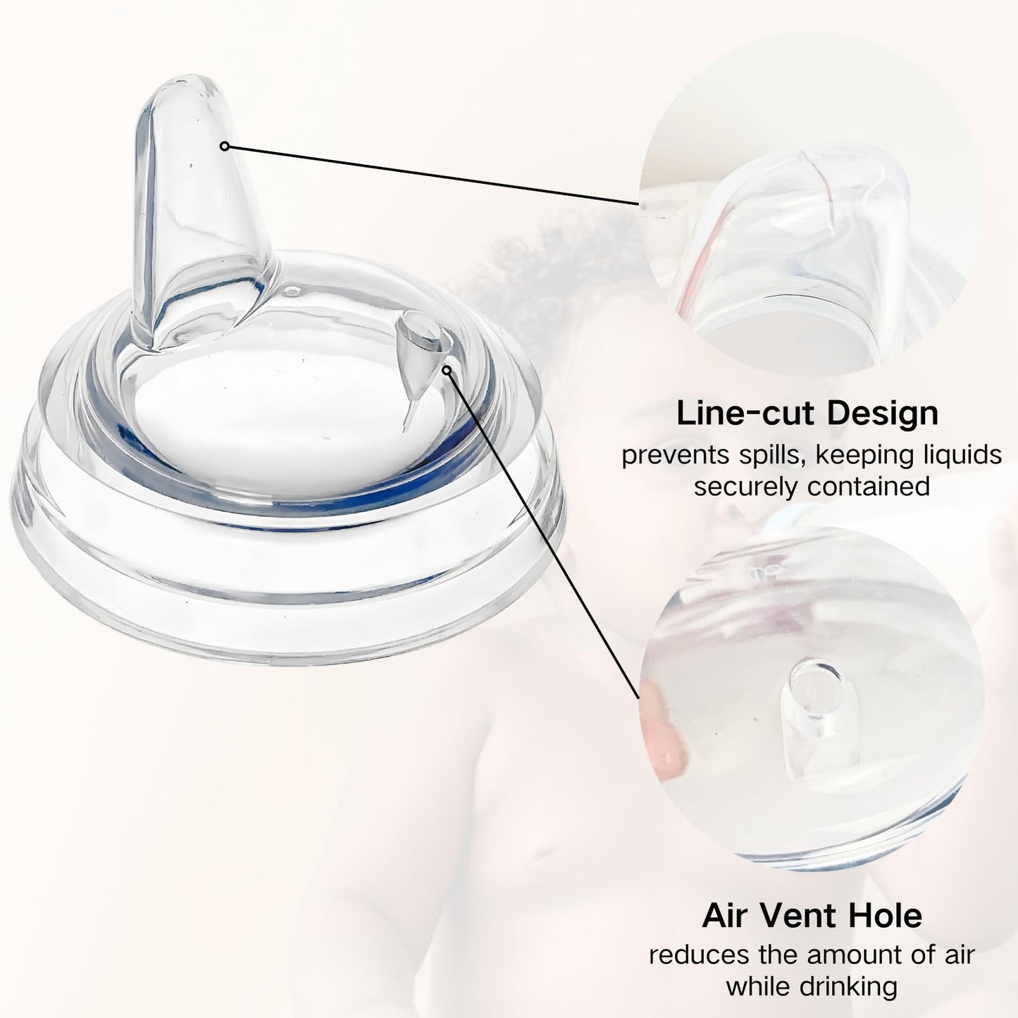 Sippy Spout Nipples Compatible With Philips Avent Natural Bottles, My Grippy Spout And Natural Trainer Sippy Cup, Soft Clear Foo
