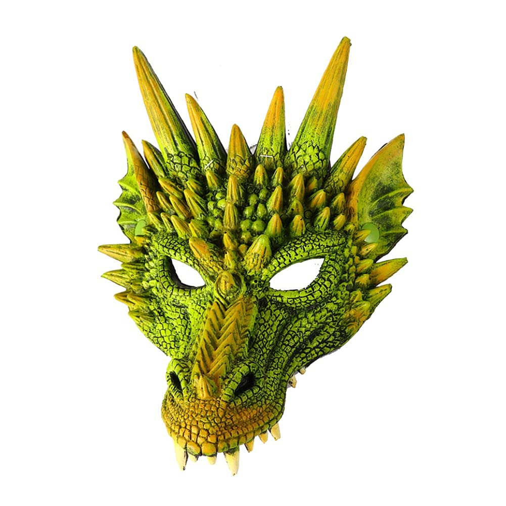 Crtepst Dragon Costume For Kids Boys Girls, Dragon Wing Tail Mask Set,Halloween Dinosaur Cosplay Set For Child (Green)