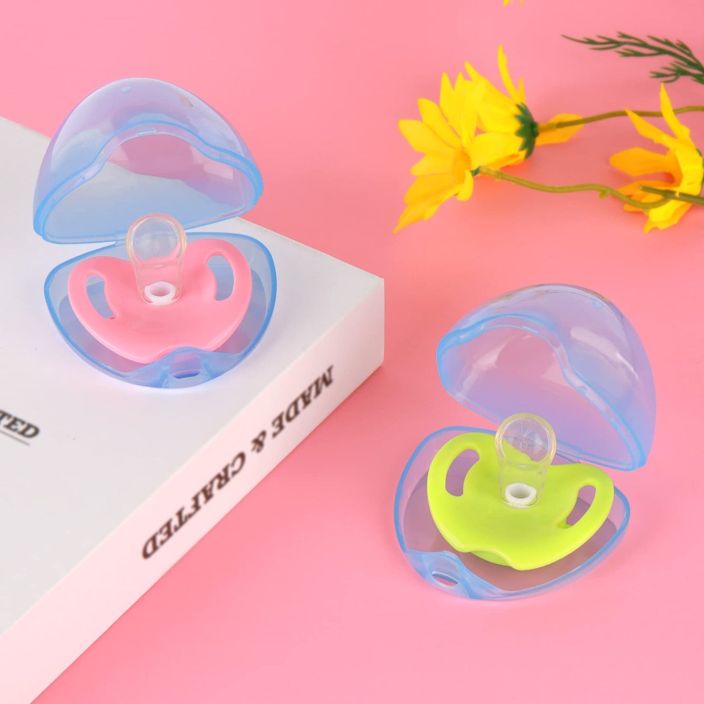 Accmor Pacifier Case, Pacifier Holder Case, Pacifier Container For Travel, Bpa Free,Transparent Blue, 6 Pack