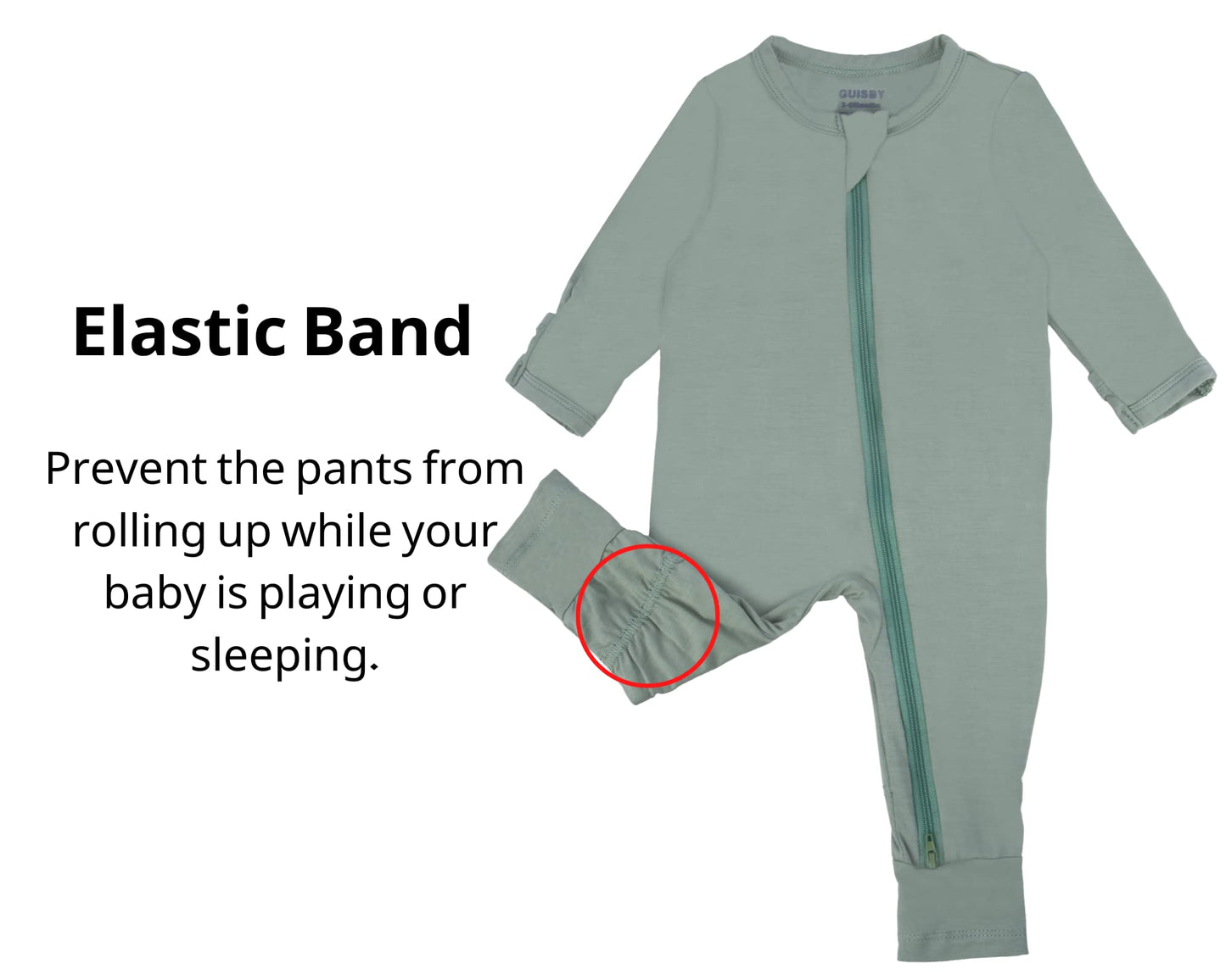 Guisby Unisex Baby Footlesspajamas With Zipper - Rayon Long Sleeve 3 Pack Sleepers 0-3 Months